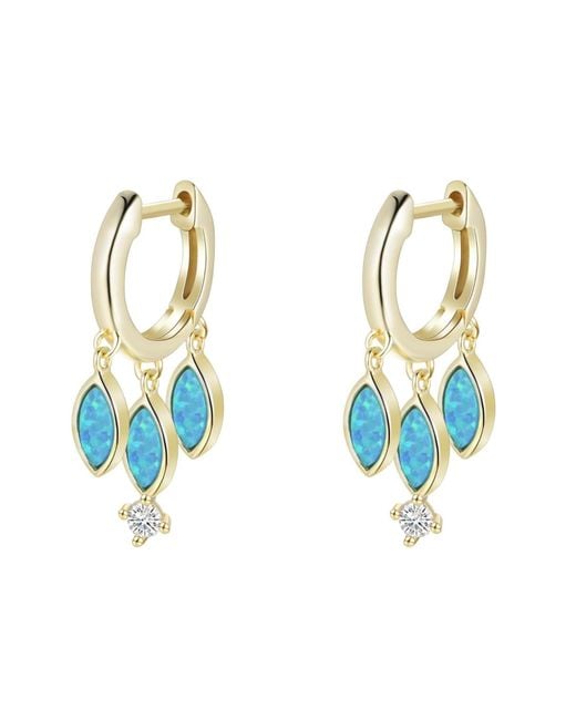 KAMARIA Metallic Opal Boho Shaker Huggie Earrings