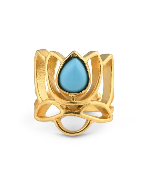 Meraki by Rashmi Bajaj Metallic Layla Lotus Plated Chunky Ring