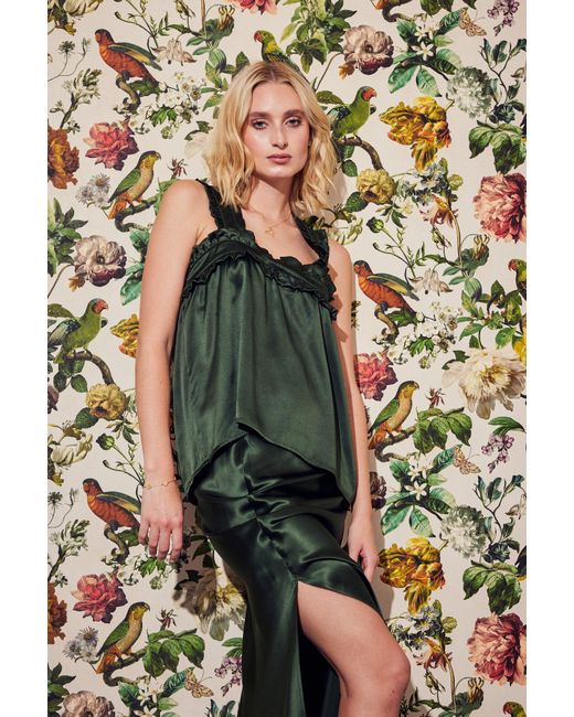 Lindsay Nicholas New York Green Jackie Criss Cross Top