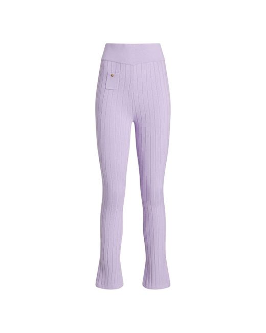 MNK Atelier Purple 80S Inspired Silk Blend Knit Pants