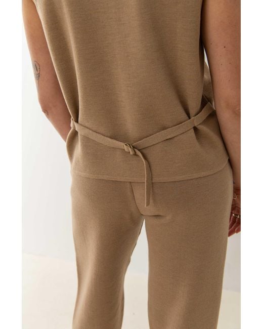 SALANIDA Natural Neutrals Galante Knitted 100% Merino Waistcoat
