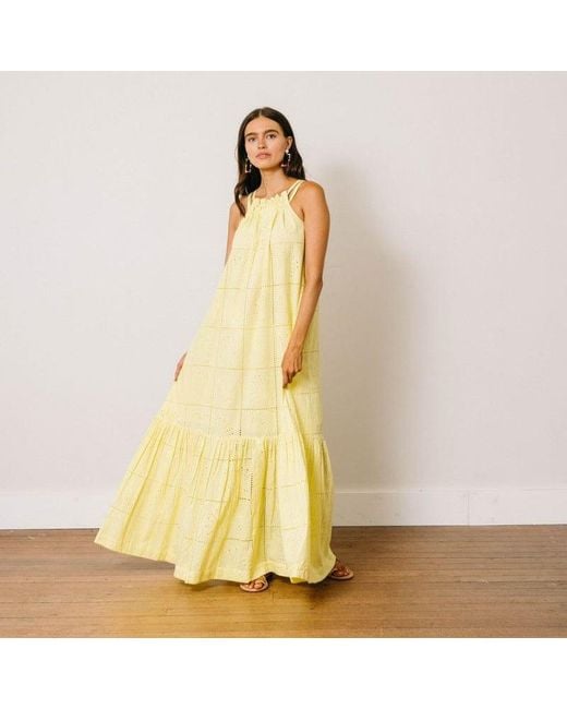 SUNSHINE TIENDA Yellow Lemonade Shell Camilla Dress