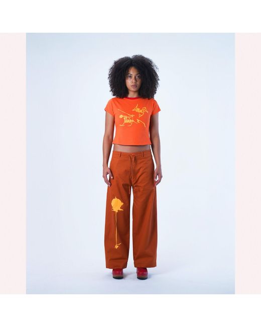 Lilia Munn Orange Organic Cotton Trouser –