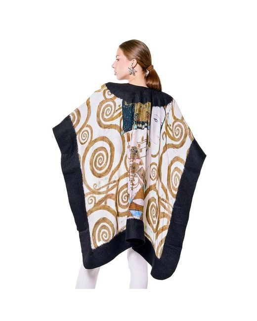 Lumina Eligma Black Poncho Mulberry Silk & Merino Handmade Felt