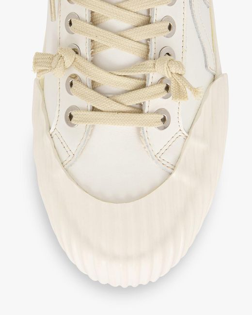 Springa | Unique Vulcanized Sneakers Italian Handmade White Wavy Vitelli Leather Sneakers for men