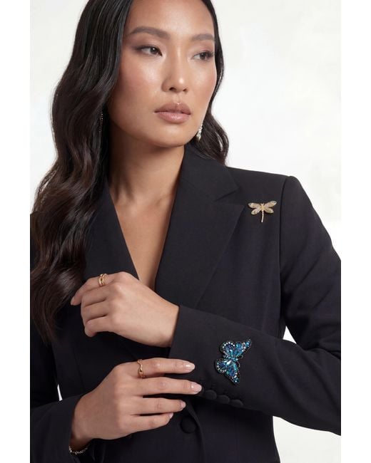 The Gt Atelier Blue Butterfly Embellished Blazer