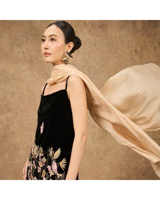 Silk and Bears Natural Champagne Silk Scarf – Hand-Dyed Mulberry Silk Shawl, Wedding & Bridesmaid Wrap