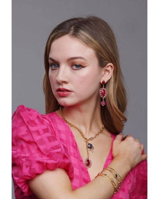 Magpie Rose Red Theia Ruby Drop Earrings