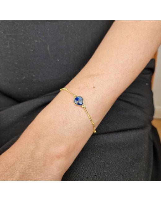Harfi Blue Vermeil Plated Adjustable Sapphire September Birthstone Crystal Bracelet