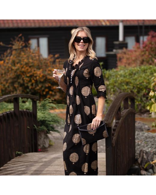 At Last Black Cotton Annabel Maxi Dress