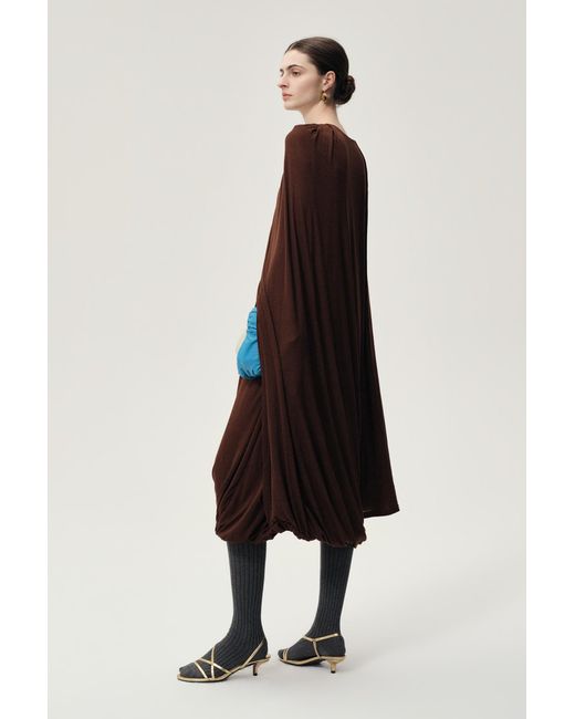FRONT ROW SHOP Brown Opera Twisted Jersey Dress Cocoa