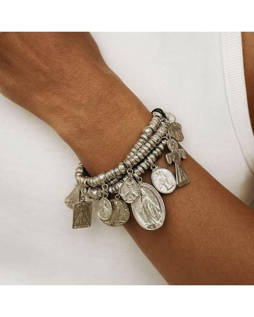 By Virgo Metallic Serafina Antique Charm Bracelet