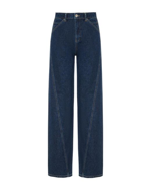Nocturne Blue High-waisted Straight Jeans