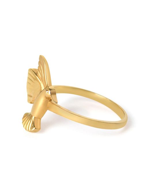 Moolae Metallic Solid Mikrokosmos Hummingbird Ring