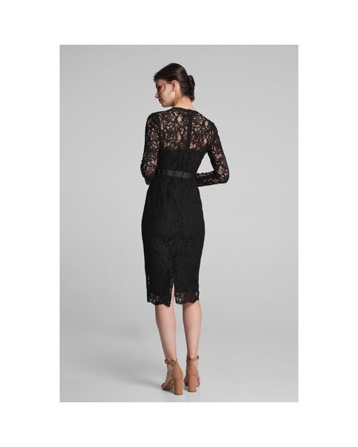 Rumour London Black Chiara Long Sleeve Lace Dress