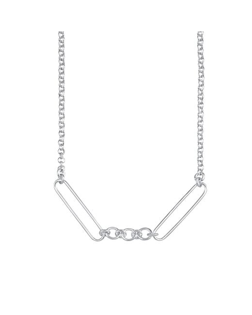 Lily Charmed Metallic Sterling Mixed Link Charm Collector Necklace