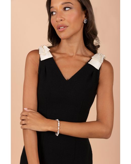 Santinni Black Elise Wool Dress With Silk Bows