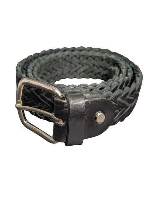 Berber Leather Black Braided Leather Belt