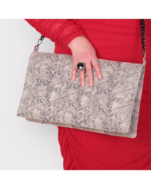 Sylvia Piechulla Multicolor Vegan Leather Animal Print Laptop Clutch Bag – & Quilted