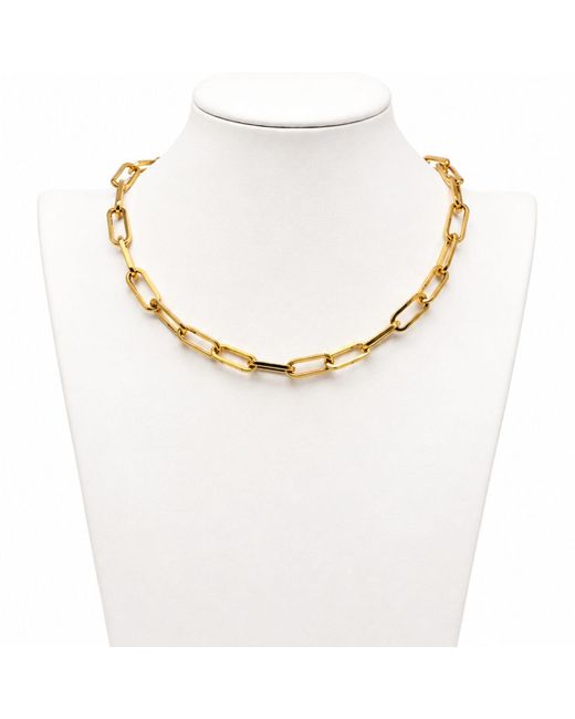 Jagged Halo Jewelry Metallic Love Bond Handcuff Chain Necklace Stainless Steel Plated