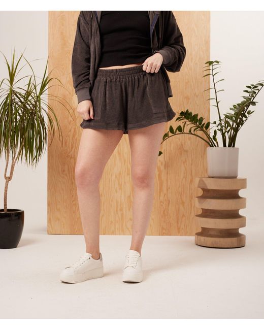 Known Supply Brown Terry Pull On Shorts