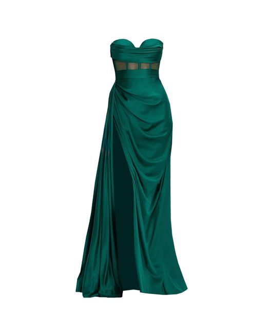 Angelika Jozefczyk Green Emerald Satin Corset Evening Gown Napoli