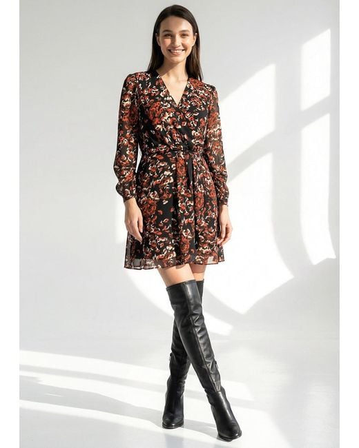 Exquise Brown Prim Mini Dress