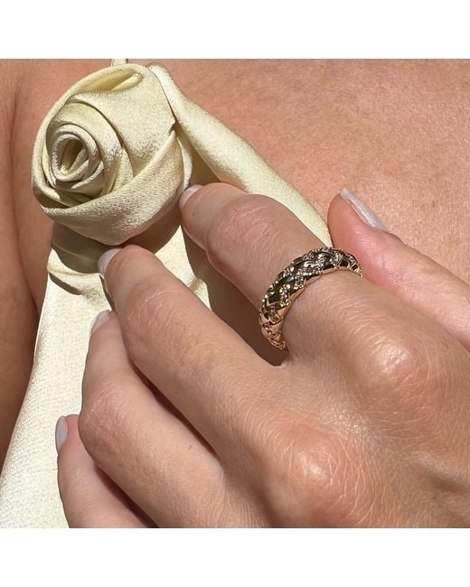 Native Gem Metallic Raffia Sparkle Ring
