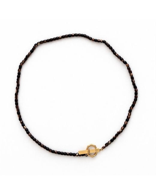 Ecce | Artisan Diamonds Metallic 14K Solid Colorful Pearl Bead Ecce Brand Bar Diamond Necklace