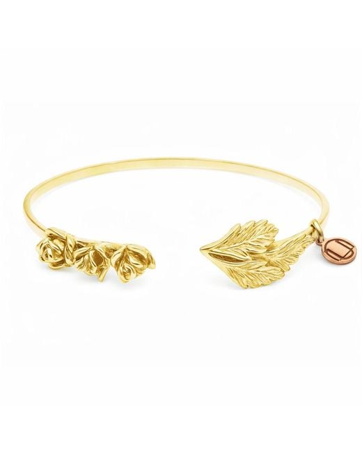 Unaloe Metallic Floral Open Bracelet