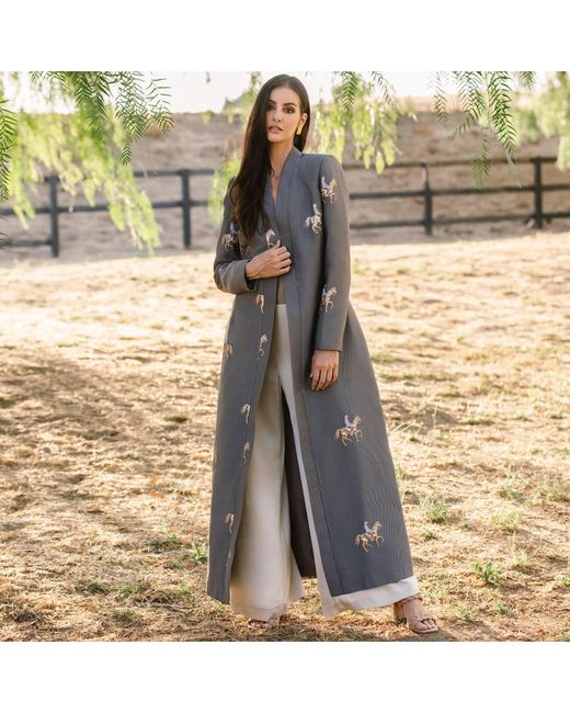 Roqaia Fashion House Gray Horse Jacket
