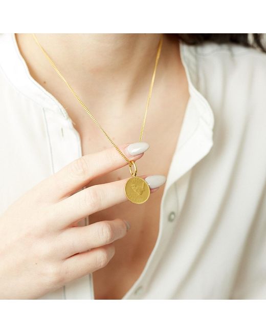 Katie Mullally Metallic English Farthing Coin & Chain for men