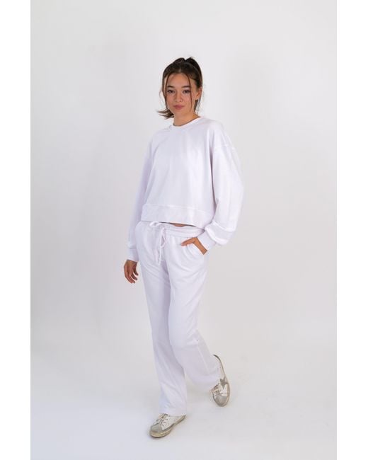 On/Off Essentials White The Solace Crew Neck Pullover