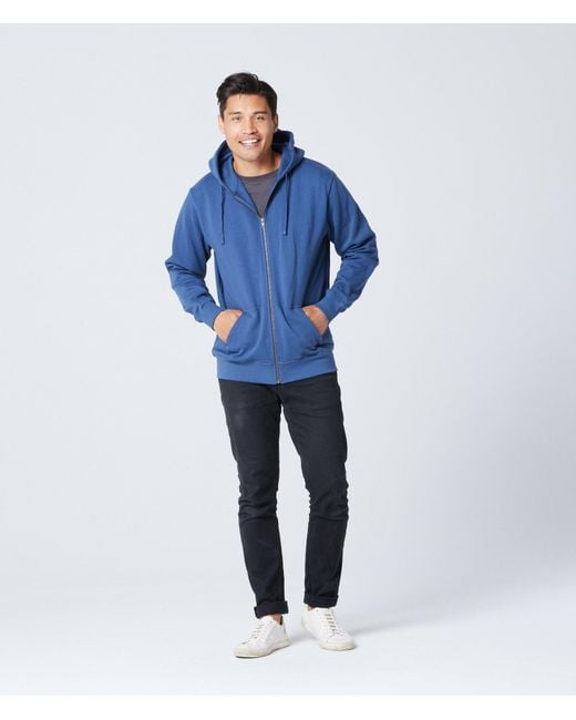 Known Supply Blue 100% Organic Cotton Zip Hoodie