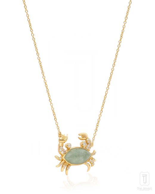 The Jewelz Metallic Crab Flow Aventurine Necklace For Gifting