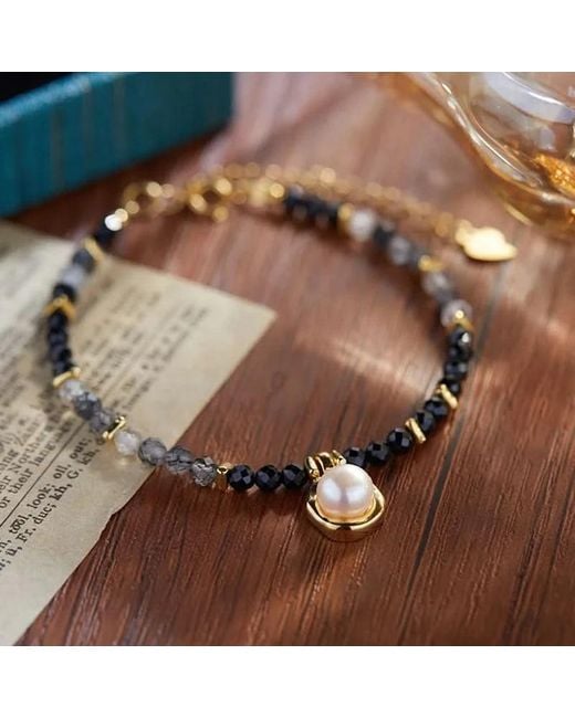 Angel Barocco White Natural Stone Bracelet With Pearl Pendant