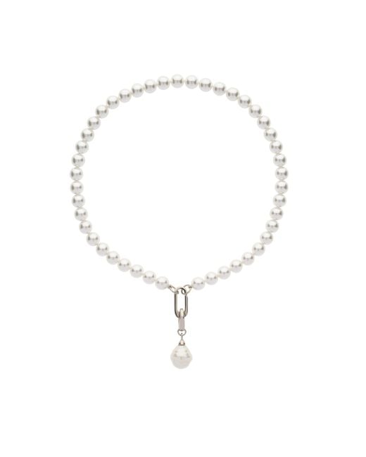 Emma Holland Jewellery Metallic Pearl Necklace With Baroque Charm Necklace