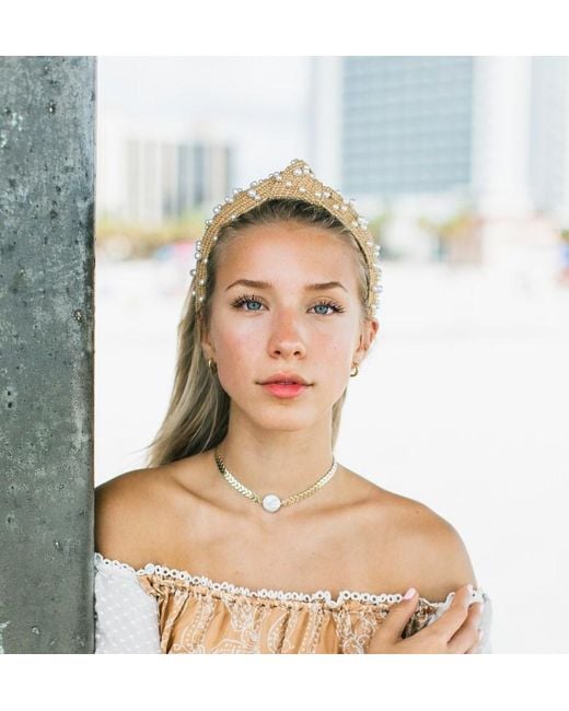 Adriana Pappas Designs Metallic Polka Dot Pearls Headband