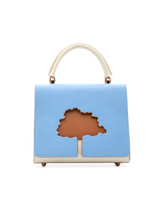 Absurde Blue One Way Small Leather Shoulder Bag