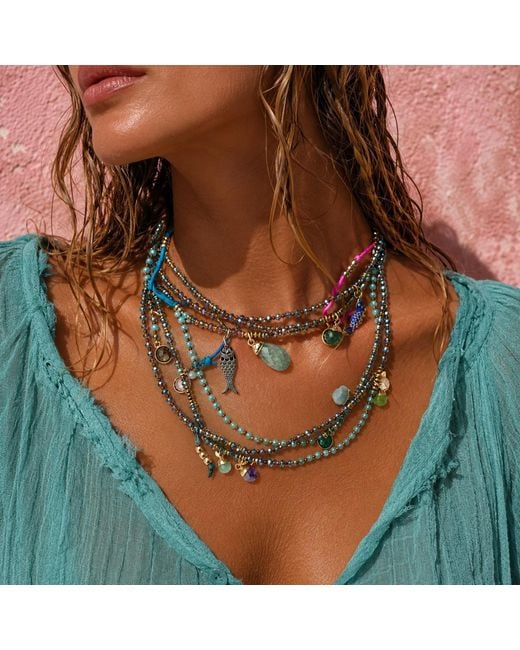 Persia Dona Jewelry Blue Gems X Seaside Necklace