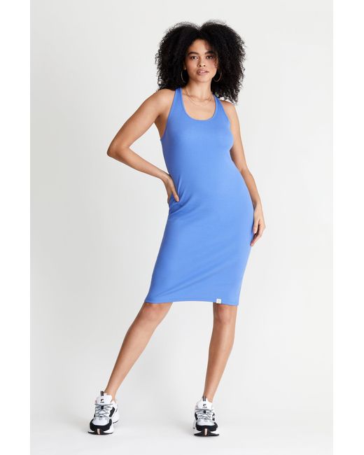 LOVETRUST Blue Pima Rib Knit L&L Racerback Dress