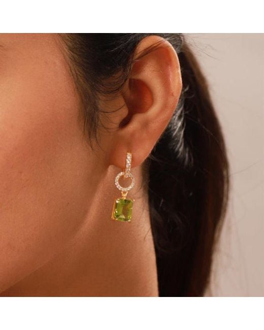 GEM BAZAAR Green Greta Peridot Drop Earrings