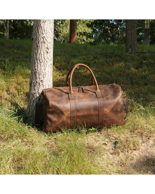 Touri Green Genuine Leather Holdall for men