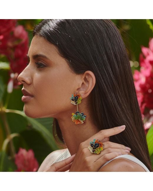 Lavish by Tricia Milaneze Green Agatha Handmade Crochet Earrings