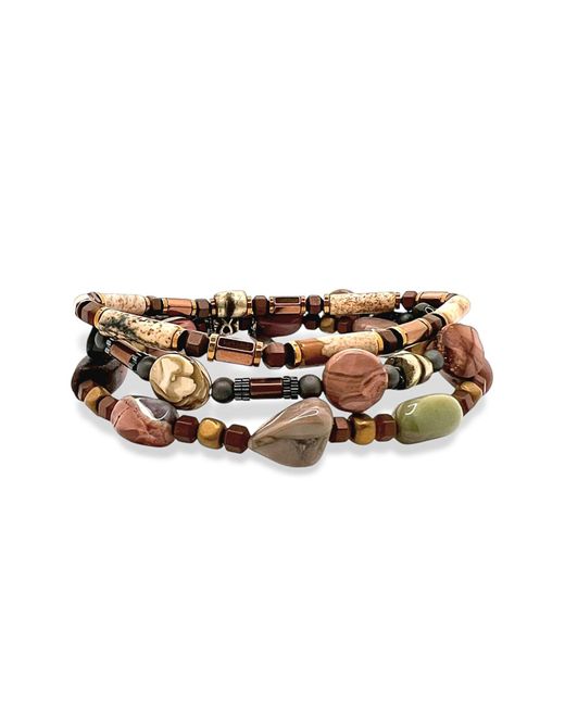 Jaredjamin Brown Forest Floor Bracelet Set for men