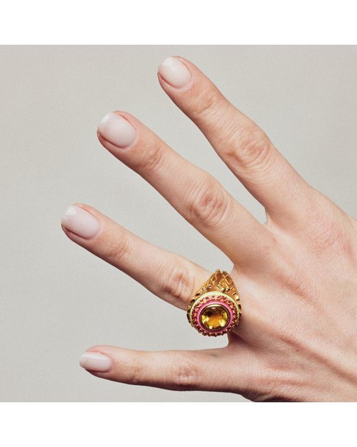 Après Youth Orange Firework Statement Ring Sapphire