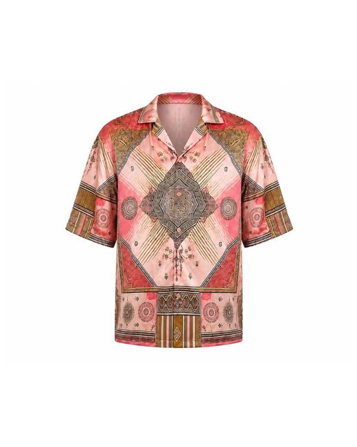 Hustle Pink Scar City Satin-Shirt for men
