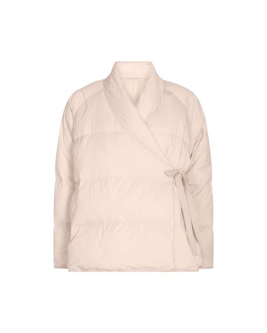 London Atelier Byproduct Natural Neutrals Quilted Wrap Down Jacket