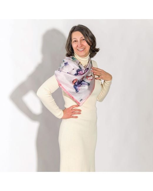 Ralufineart Pink Butterfly Waltz Scarf
