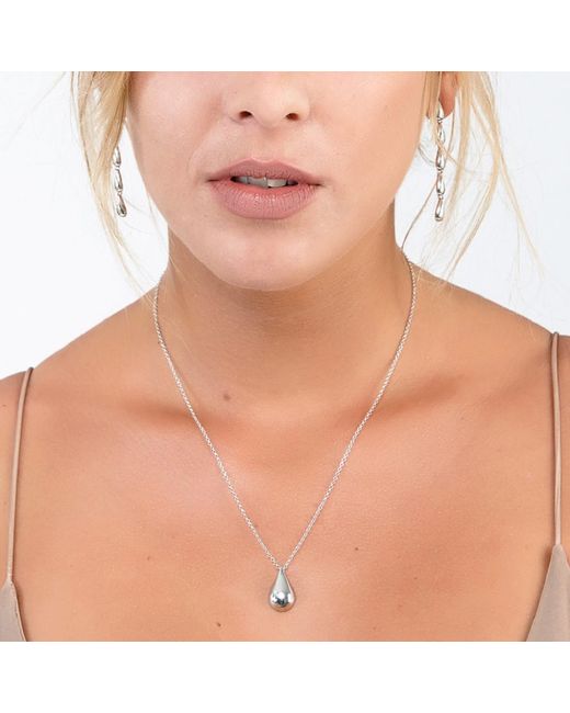 Lucy Quartermaine White Solid Sterling Large Tear Drop Pendant